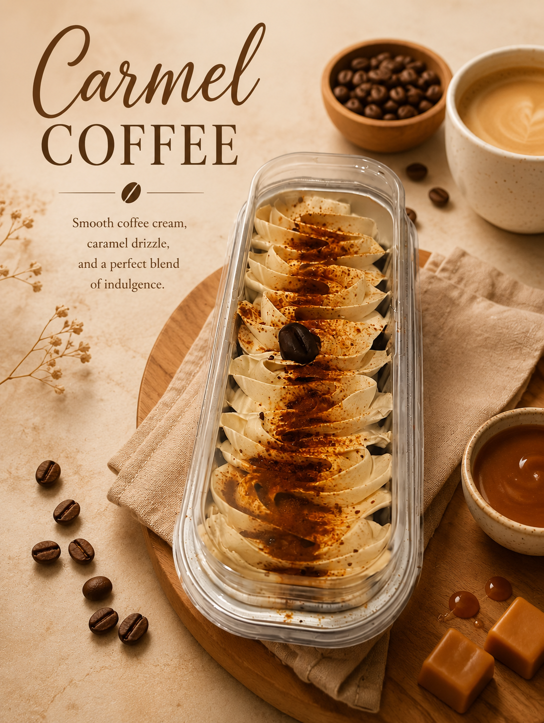 Caramel coffee dessert Tub